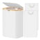 SpaceAid Double Laundry Hamper 2 Section with Lid and Removable Laundry Bags 160L Clothes Basket with Bamboo Handles Large Collapsible Hamper for Bedroom Bathroom Dorm Laundry Room White