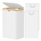 SpaceAid Double Laundry Hamper 2 Section with Lid and Removable Laundry Bags 160L Clothes Basket with Bamboo Handles Large Collapsible Hamper for Bedroom Bathroom Dorm Laundry Room White