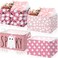 Chunful 4 Pcs Halloween Storage Baskets Pink Ghost Laundry Boo Basket Pink Hamper Foldable Storage Bins with Handle Collapsible Organizer for Home Closet Office Bedroom