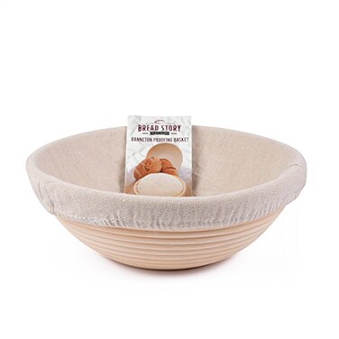 Bread Story Round Banneton Bread Proofing Basket Set Handmade Rattan Brotform Dough Bowl with Cloth Liner Sourdough Tools Baking Supplies for Home Bakers Baking Kit 10 Inch