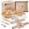 ABIOTO Sourdough Bread Baking Kit 17Piece Artisan Set with 9 Round 10 Oval Rattan Baskets Slings Baking Mat Bread Lame Danish Whisk Scrapers