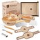 ABIOTO Sourdough Bread Baking Kit 17Piece Artisan Set with 9 Round 10 Oval Rattan Baskets Slings Baking Mat Bread Lame Danish Whisk Scrapers