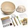 Rorecay Banneton Bread Proofing Baskets Set of 2 9 Inch Round Cane Sourdough Bread Rising Basket Bowls with Sourdough Bread Making Tools Baking Supplies for Sour Dough Proofing Fermentation