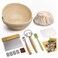 Rorecay Banneton Bread Proofing Baskets Set of 2 9 Inch Round Cane Sourdough Bread Rising Basket Bowls with Sourdough Bread Making Tools Baking Supplies for Sour Dough Proofing Fermentation