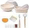 YAANI Sourdough Starter Kit Sourdough Bread Baking Supplies Banneton Bread Proofing Basket Set Of 2 Round and Oval Dough Whisk Scoring Tool Metal Scraper Silicone Scraper Premium Baking Tools