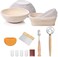 YAANI Sourdough Starter Kit Sourdough Bread Baking Supplies Banneton Bread Proofing Basket Set Of 2 Round and Oval Dough Whisk Scoring Tool Metal Scraper Silicone Scraper Premium Baking Tools