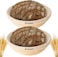 Stormshopping Banneton Bread Proofing Basket Banneton Basket Set of 2 Pack 7 inch Round Sourdough Proofing Basket with Liner Handmade Rattan Proofing Rising Bowl for Artisan Bread Making Baking Suppli