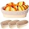 Nuogo 4 Pieces Oval Bread Banneton Proofing Basket 10 Inch Rattan Sourdough Bread Baskets Banneton Dough Proofing Bowls with Liners and Scatters for Home Sourdough BakingOval