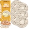 WALFOS 6 Packs Bread Basket Liner Cloth 9 inch round bread proofing basket cloth liner Baking Dough Basket Cover Natural Rattan Banneton Proofing Cloth