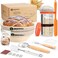 WERTIOO Sourdough Bread Baking Supplies Sourdough Starter Kit 2 9 Inch Round Banneton Bread Proofing Basket with 24 Oz Glass Jar Sour Dough Tools with Danish Dough Whisk Scraper