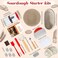 SWIMMORY Sourdough Starter KitGift for Bakers Sourdough Bread Baking Supplies34oz Starter Jar 2 Cotton Rope Proofing Baskets More for Sourdough Starter Bread Making Baking Fermentation