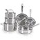 T-Fal Tfal Pro TriPly Stainless Steel Cookware Set 10 PieceInduction Compatible Oven Safe 500F Lids350F Even Heat Professional Quality Durable Induction Pots and Pans Set Silver