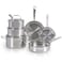 T-Fal Tfal Pro TriPly Stainless Steel Cookware Set 10 PieceInduction Compatible Oven Safe 500F Lids350F Even Heat Professional Quality Durable Induction Pots and Pans Set Silver