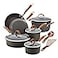 Rachael Ray Cucina Dishwasher Safe Hard Anodized Nonstick Cookware Pots and Pans Set 12 Piece Gray with Orange Handles