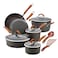 Rachael Ray Cucina Dishwasher Safe Hard Anodized Nonstick Cookware Pots and Pans Set 12 Piece Gray with Orange Handles
