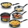 HAWKINS Futura NonStick Cookware 7 Pieces Set QS5 2 LTR 3 LTR 325 LTR Black NSET4