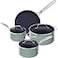 Nuwave 7pc Cookware Set Healthy Duralon Blue Ceramic Nonstick Coated Diamond Infused ScratchResistant PFAS Free Oven Safe Induction Ready Evenly Heats Tempered Glass Lids StayCool Handle