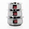 Sumeet Stainless Steel Cookware Set With Lid 16 21 Liters 3 Piece Steel