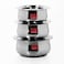 Sumeet Stainless Steel Cookware Set With Lid 16 21 Liters 3 Piece Steel