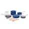 Cuisinart Ceramic Cookware Set Nonstick 12Piece Pots and Pans Set for Even Heat Cooking Dishwasher Safe Stainless Steel Handles Easy Cleanup Sapphire 34C12SP