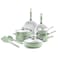 GreenPan Dover Healthy Ceramic Nonstick 12 Piece Cookware Pots and Pans Set PFASFree Dishwasher Safe Comfort Grip Handle Pastel Green
