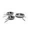Heritage Steel Eater Series 3 Piece Fry Pan Set Made in USA 5Ply Fully Clad Stainless Steel Pan Stay Cool Handle Design Induction Ready NonToxic Pan