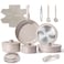 Chef Power Ceramic Nonstick Pots and Pans Set 19 Piece with Detachable Handle Induction Dishwasher Oven Safe Cookware Set RV Kitchen Set Removable Handle Mocca Taupe
