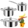 SHEUMNT Stainless Steel pots and pans set 6 Piece Nonstick Induction Kitchen Cookware Set Works with InductionElectric and Gas Cooktops Nonstick Oven Safe Camping Cookware