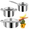 SHEUMNT Stainless Steel pots and pans set 6 Piece Nonstick Induction Kitchen Cookware Set Works with InductionElectric and Gas Cooktops Nonstick Oven Safe Camping Cookware