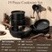 CAROTE 19pcs Pots and Pans Non Stick Cookware Sets Detachable Handle Induction Kitchen Pots and PansNonStick Cooking Set OvenDishwasherFridge Safe Space Saving