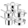 E-far Efar 10Piece Stainless Steel Cookware Set Induction Pots and Pans Set with TriPly Base Nontoxic Kitchen Cooking Set wFrying Pan Saucepan Saute Pan Stockpot with Lids Oven Dishwasher Safe