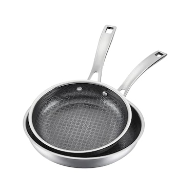 Cuisinart FusionPlus Hybrid Stainless Steel Cookware Set 2Piece Skillet Cooking Set with PFASFree PURELYSEAR Ceramic Technology Scratch Proof Cool Grip Handles Dishwasher Safe
