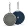 GreenPan GP5 Hard Anodized Healthy Ceramic Nonstick 95 11 2 Piece Frying Pan Skillet SetHeavy Gauge Scratch ResistantStayFlat Surface Induction Mirror Finish HandleOven SafePFASFree Blue