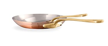 Mauviel MHeritage 200 B 2mm Polished Copper Stainless Steel 2Piece Frying Pan Set With Brass Handles Made In France