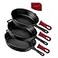 Cuisinel Cast Iron Skillet Set 8 10 12Inch PreSeasoned Frying Pans Silicone Handle Grip Covers IndoorOutdoor Oven Grill Stove BBQ Fire Induction Safe Kitchen and Camping Cookware