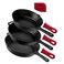 Cuisinel Cast Iron Skillet Set 8 10 12Inch PreSeasoned Frying Pans Silicone Handle Grip Covers IndoorOutdoor Oven Grill Stove BBQ Fire Induction Safe Kitchen and Camping Cookware