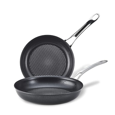 Anolon X Aluminum Nonstick Cookware Frying PansSkillet Set 825 Inch and 10 Inch Dark Gray