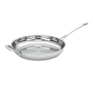 Cuisinart 42230H Contour Stainless 12Inch Open Skillet with Helper Handle
