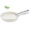 SAKAMOSH 8 Ceramic Frying Pan Nonstick Small Skillet Cooking Pan Non Toxic with Stay Cool Handle for Induction Chefs Pan PTFE PFAS PFOA Free DishwasherOven Safe White