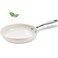 SAKAMOSH 8 Ceramic Frying Pan Nonstick Small Skillet Cooking Pan Non Toxic with Stay Cool Handle for Induction Chefs Pan PTFE PFAS PFOA Free DishwasherOven Safe White