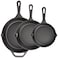isheTao Cast Iron Skillet 3Piece Set 6 8 10 Frying Pans HeavyDuty PreSeasoned Pan Cookware Set For Frying Saute Cooking Pizza More Black