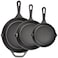 isheTao Cast Iron Skillet 3Piece Set 6 8 10 Frying Pans HeavyDuty PreSeasoned Pan Cookware Set For Frying Saute Cooking Pizza More Black