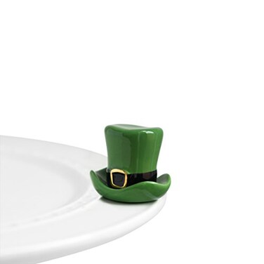 nf nora fleming Nora Fleming Spot o Irish St Patty Hat A87 HandPainted Ceramic Holiday Dcor Spring Minis for The Home and Office Green