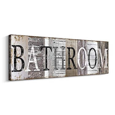 Pinetree Art Bathroom Decorative Signs Inspirational Motto Canvas Prints with Solid Wood Inner Frame Bathroom 236 x 79 Inch