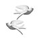 Dorlotou Pair Ceramic Sparrows Swallows Birds Dove White Wall Mounted Decor Hanging for Bathroom Livingroom Garden Wall Sculptures Large