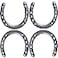 GGTYHAO 4PCS Cast Iron Horseshoefor Good Lucky Durable Cast Iron Medium Horseshoe 5 Holes On Each Side for Wall Hung