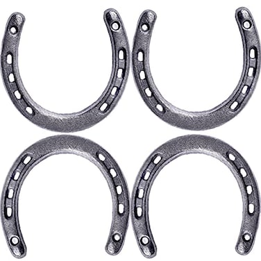 GGTYHAO 4PCS Cast Iron Horseshoefor Good Lucky Durable Cast Iron Medium Horseshoe 5 Holes On Each Side for Wall Hung
