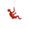 Climbing Man Wall Art for Home Decor with 30 Leather Rope Polyresin Statues and Sculptures with Hanging Hardware Included for Modern Wall Decor and Motivational Art Red