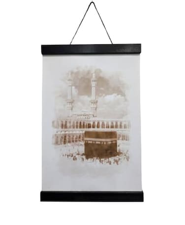 Al-Ameen Muslim Gift Islam Decor Wall Hanging Tapestry AMN441 AlKaaba Drawing Picture Room Office Decorative Poster Religious Ornament Muslim Eid Ramadan Gift Al Kaaba 2 Large
