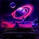 Leofanger Blacklight Trippy Planet Tapestry UV Reactive Mountain Wall Tapestries Galaxy Space Tapestry Starry Night Sky Tapestries Wall Hanging for Home Decor512x591